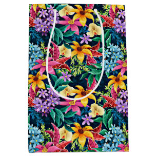Handmålad exotisk blommönster-23001