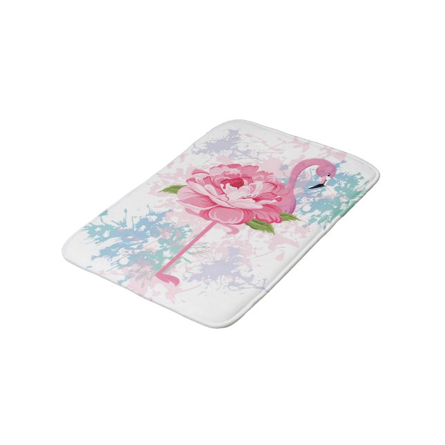 Handmålad flamingo badrumsmatta (Vinklad)