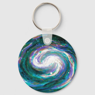 Handmålad Galaxy Nyckelring