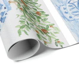 Handmålad Ginger Burk Orange Träd Presentpapper