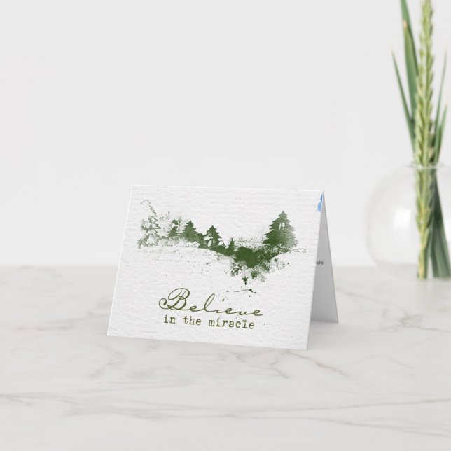 Handmålad God jul frimärke Helgkort (Framsida)