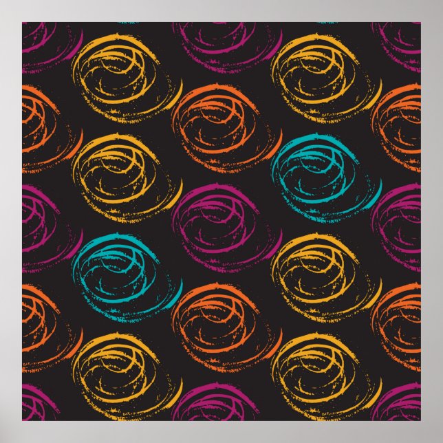 Handmålad grange struktur. Bläck geometriska insla Poster (Framsidan)