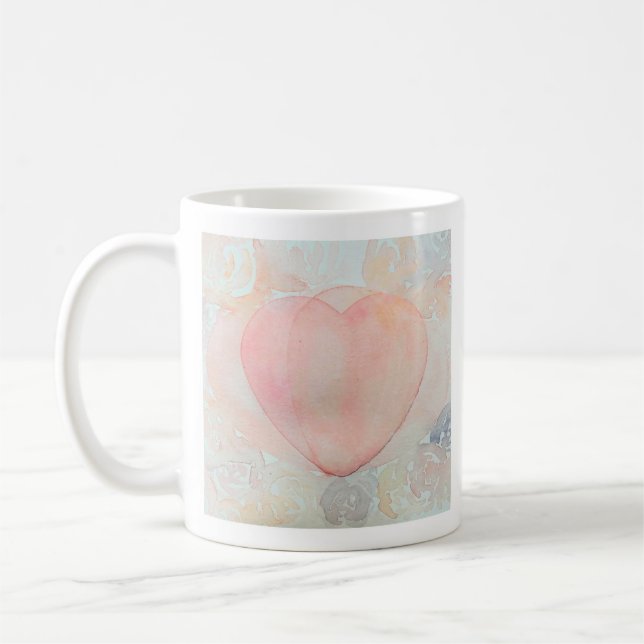 Handmålad Gudinnehjärta Kaffemugg (Vänster)