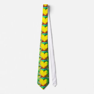 handmålad gul hjärta bandana slips