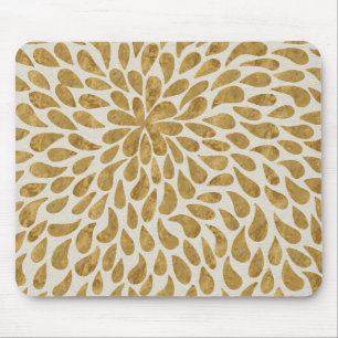 Handmålad Guld Blommigt Elegant vattenfärg Musmatta