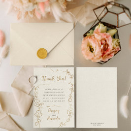 Handmålad Guld Löv Ram Tack Inbjudningar