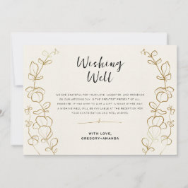 Handmålad Guld Löv Ram Wishing well Inbjudningar