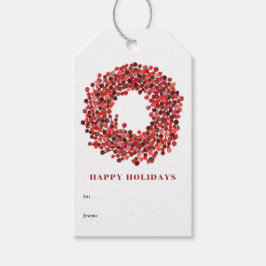 Handmålad Helgdag för rödblåsbär, andningsutandnin Presentetikett