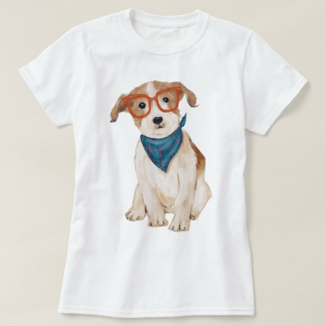 Handmålad Hipster Jack Russell Terrier Hund Tröja (Design framsida)