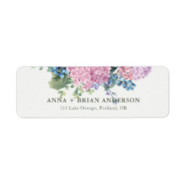 Handmålad Hydrangea Bröllop Returadress Returadress Etikett