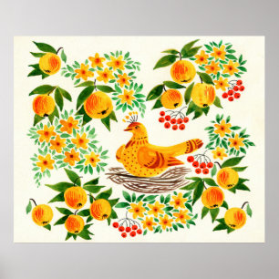 handmålad illustration: Turtledove Poster