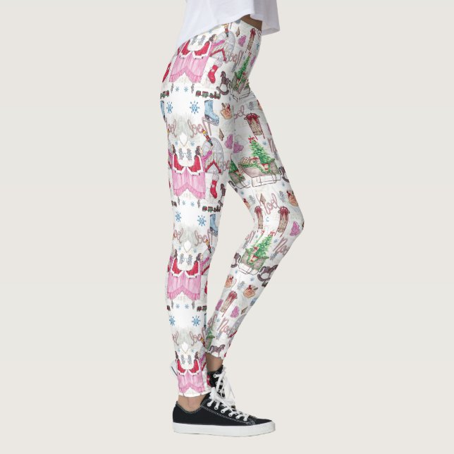 Handmålad julfärstale leggings (Höger)