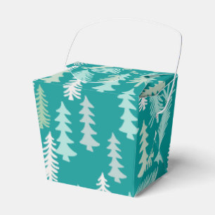 Handmålad Julgranar Aqua White Blue Teal Presentaskar