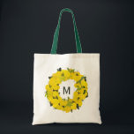 Handmålad Lemon Wandeandemonogram Tote Bag Tygkasse<br><div class="desc">Skadligt och vismiskt anpassade till påsen med handmålad citronkrans med bladaccenter. Denna kornsäck kommer att vara perfekt som en personlig gåva till brudtärnor. Det kommer också att vara en underbar gåva till födelsedagar,  helgdagar och andra evenemang.</div>