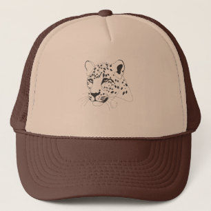 Handmålad leopard Minimalist Line Art Keps
