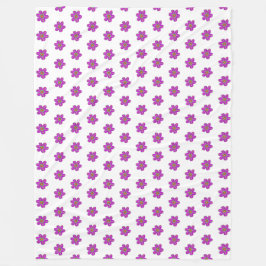 Handmålad Lila blommor White Mönster Fleecefilt