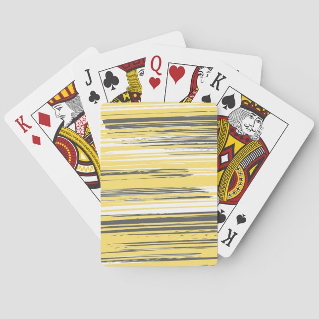 Handmålad linjer - gult casinokort (Baksidan)