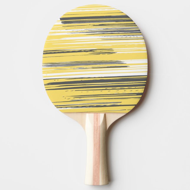 Handmålad linjer - gult pingisracket (Framsidan)