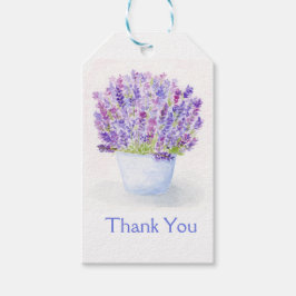 Handmålad Lös Akvarell Lavendel Blommig  Presentetikett