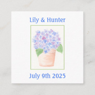 Handmålad Lös Vattenfärg Hydrangea Blommig Tilläggskort