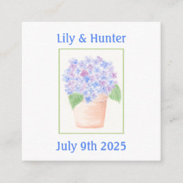 Handmålad lös vattenfärg Hydrangea-Blommigt Tilläggskort