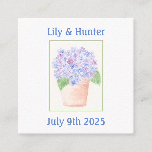 Handmålad lös vattenfärg Hydrangea-Blommigt Tilläggskort (Framsida)