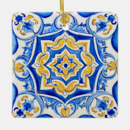 Handmålad Majolica-mönster Julgransprydnad Keramik