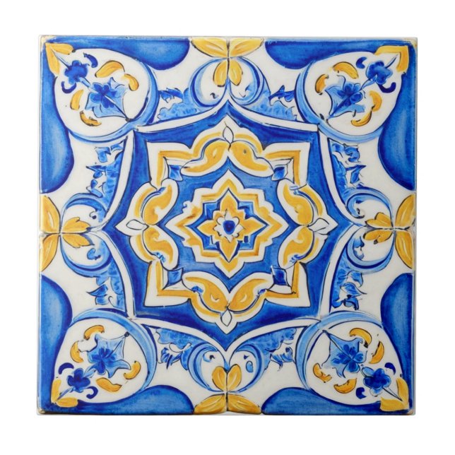 Handmålad Majolica-mönster Kakelplatta (Framsidan)
