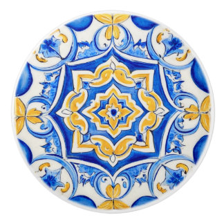 Handmålad Majolica-mönster Knopp