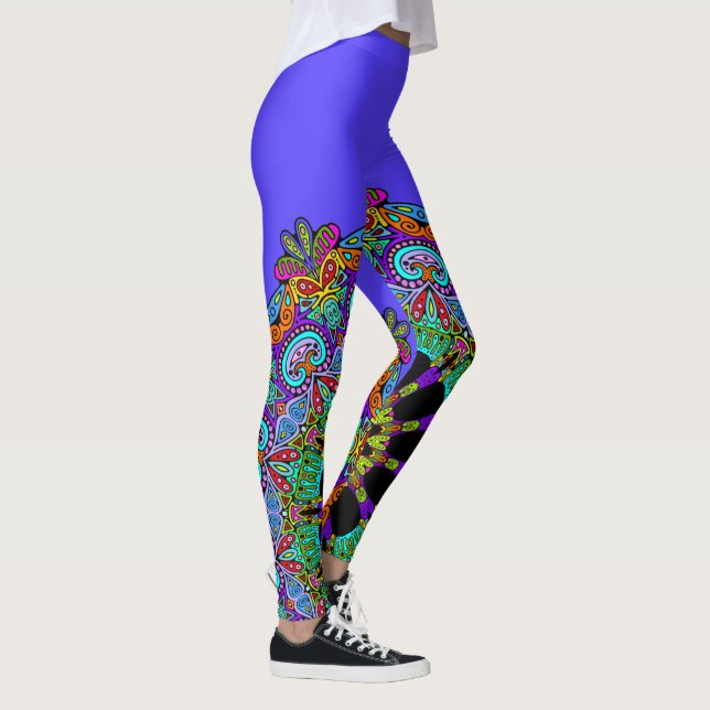 Handmålad Mandala Urkiva 24 Leggings (Höger)