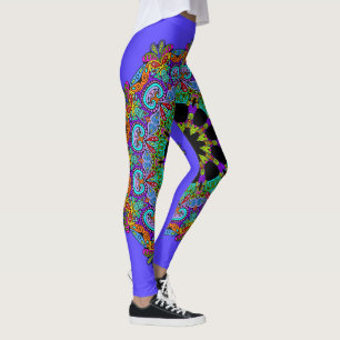 Handmålad Mandala Urplansskiva 24 Leggings