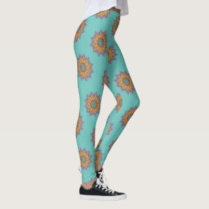 Handmålad Mandala Urtskiva 1 Leggings