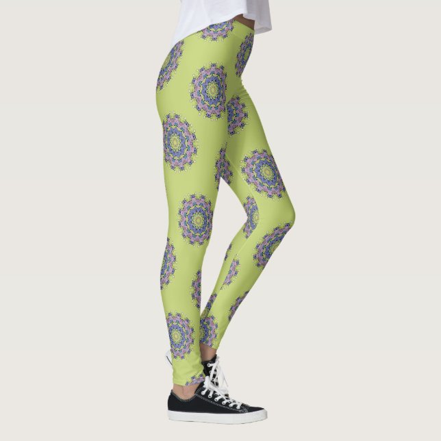 Handmålad Mandala Urtskiva 2 Leggings (Höger)
