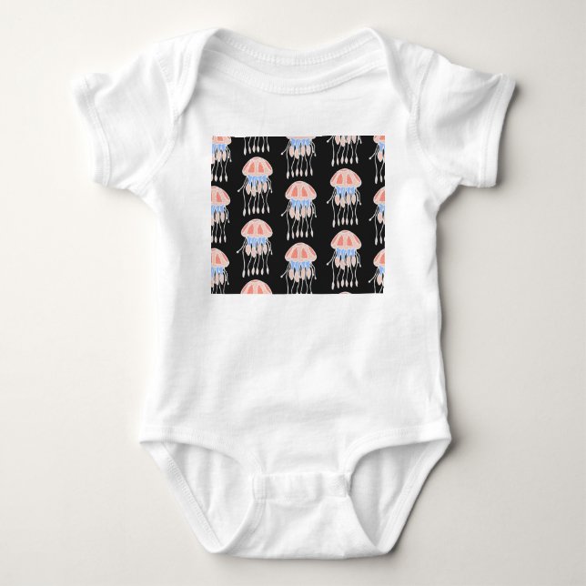 Handmålad maneter, pulserande vintage mönster. t shirt (Framsida)