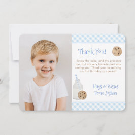 Handmålad mjölk och kakor födelsedagsfest foto tack kort