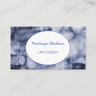 Handmålad Modern Blue Watercolor Abstrakt Busin Visitkort