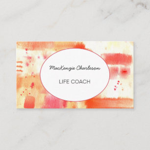 Handmålad Modern Watercolor Abstrakt Life Coach Visitkort