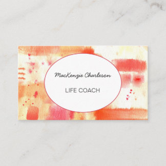 Handmålad Modern Watercolor Abstrakt Life Coach Visitkort
