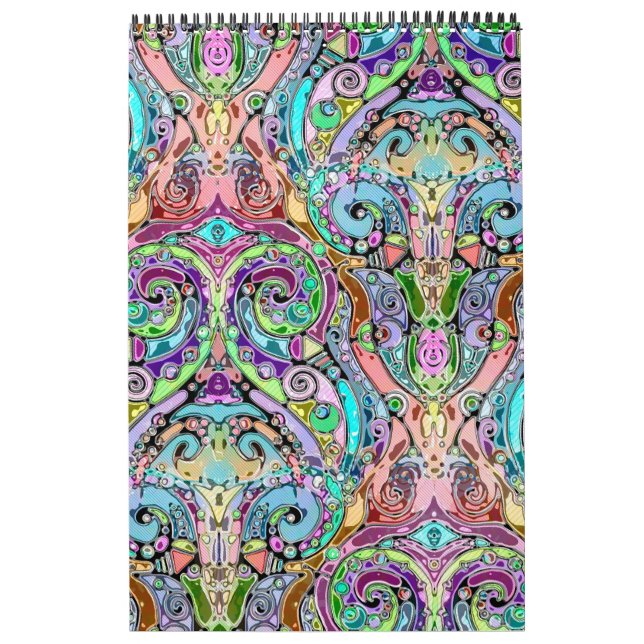Handmålad och digitalt målad Mönster art 10 Kalender (Omslag)