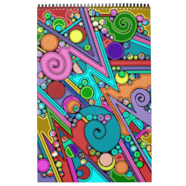 Handmålad och digitalt målad Mönster art 12 Kalender (Omslag)