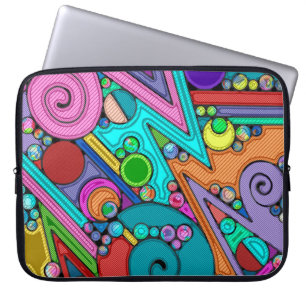 Handmålad och digitalt målad Mönster art 12 Laptop Fodral