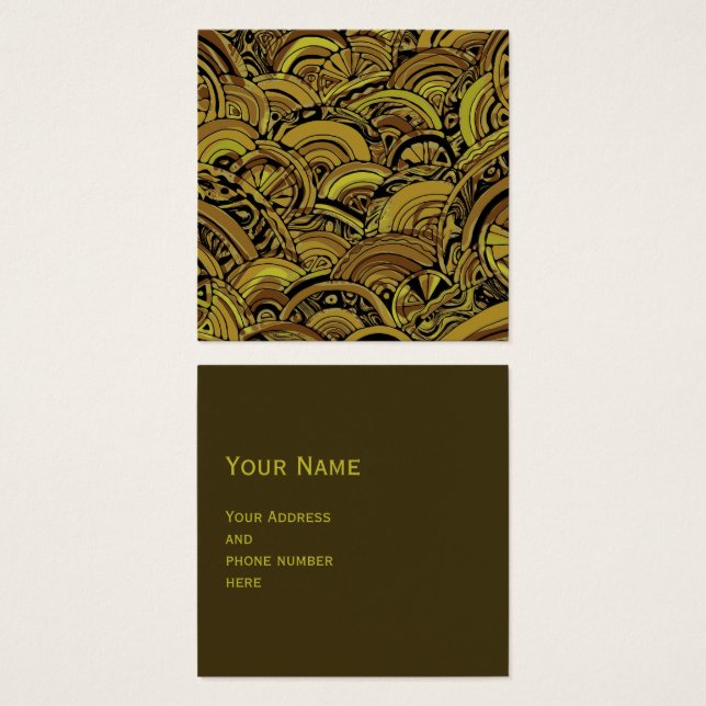 Handmålad och digitalt målad Mönster art 15 Fyrkantigt Visitkort (Framsida & baksida)
