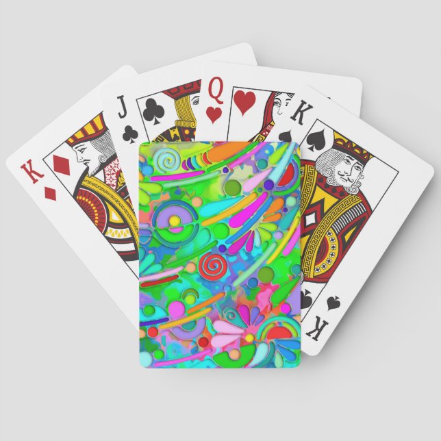 Handmålad och digitalt målad Mönster art 18 Casinokort (Baksidan)