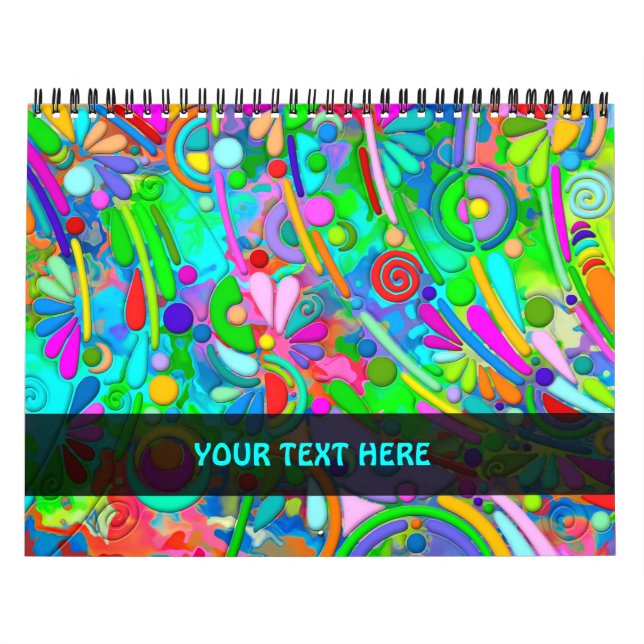 Handmålad och digitalt målad Mönster art 18 Kalender (Omslag)