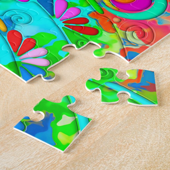 Handmålad och digitalt målad Mönster art 18 Pussel (Sidan)