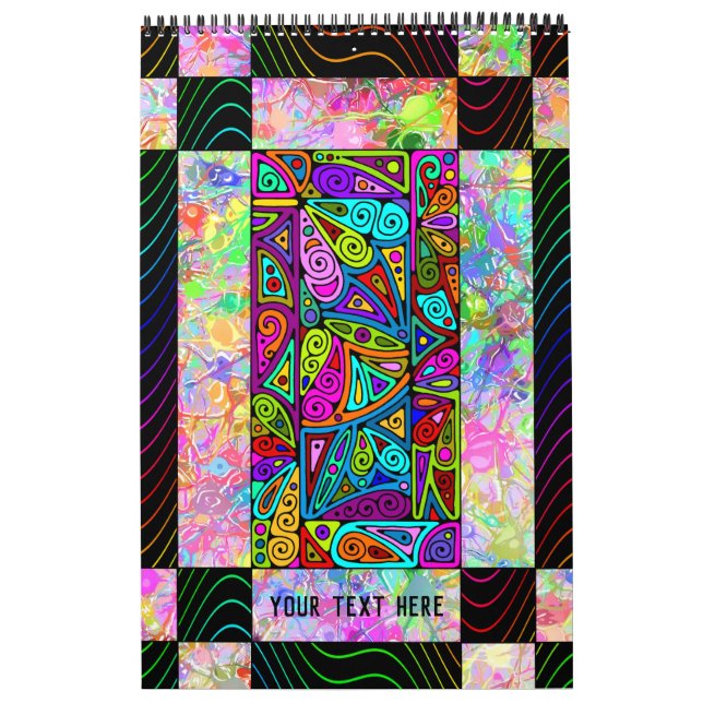 Handmålad och digitalt målad Mönster Art 1 - DIG Kalender (Omslag)