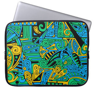 Handmålad och digitalt målad Mönster art 21 Laptop Fodral