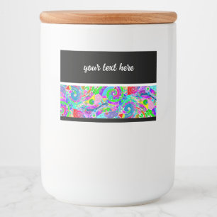 Handmålad och digitalt målad Mönster Art 22 Mat Etiketter