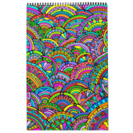 Handmålad och digitalt målad Mönster art 27 Kalender