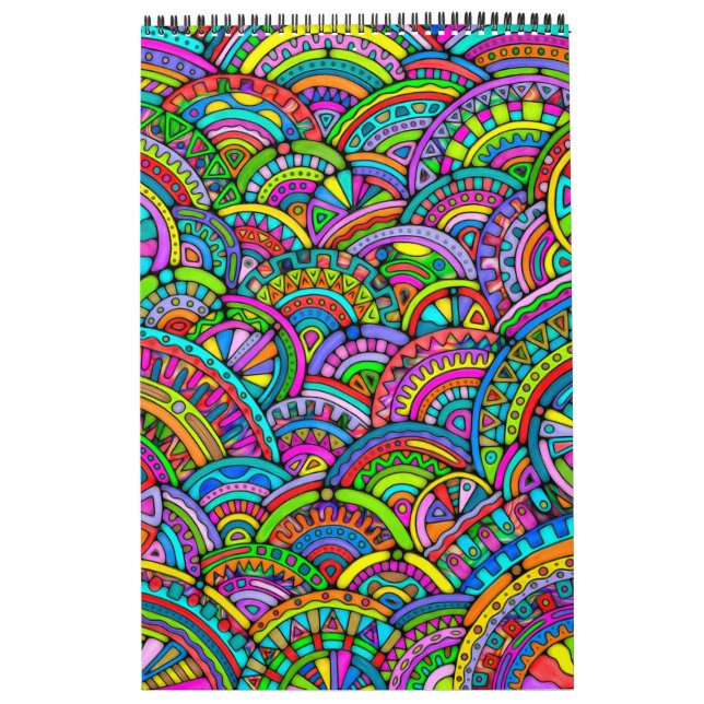 Handmålad och digitalt målad Mönster art 27 Kalender (Omslag)